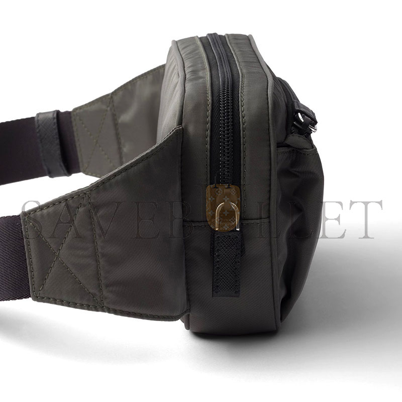 PRADA RE-NYLON AND LEATHER BELT BAG 2VL977 (21*12.5*4.5cm) 